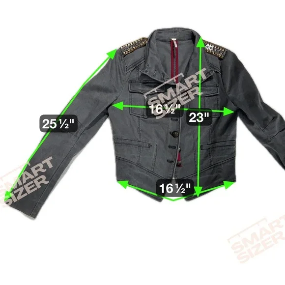 Free People Military Band Jacket Gray Cropped Blazer Epaulettes & Brass Buttons - Picture 6 of 12